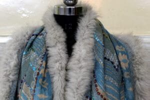 Cashmere Fox Trim Wrap