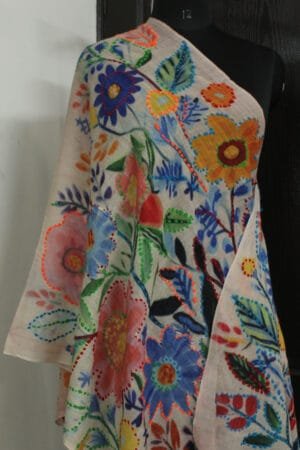 Cashmere Embroidery Print Wrap