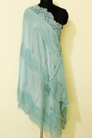 Ice Blue Lace Pashmina Scarf
