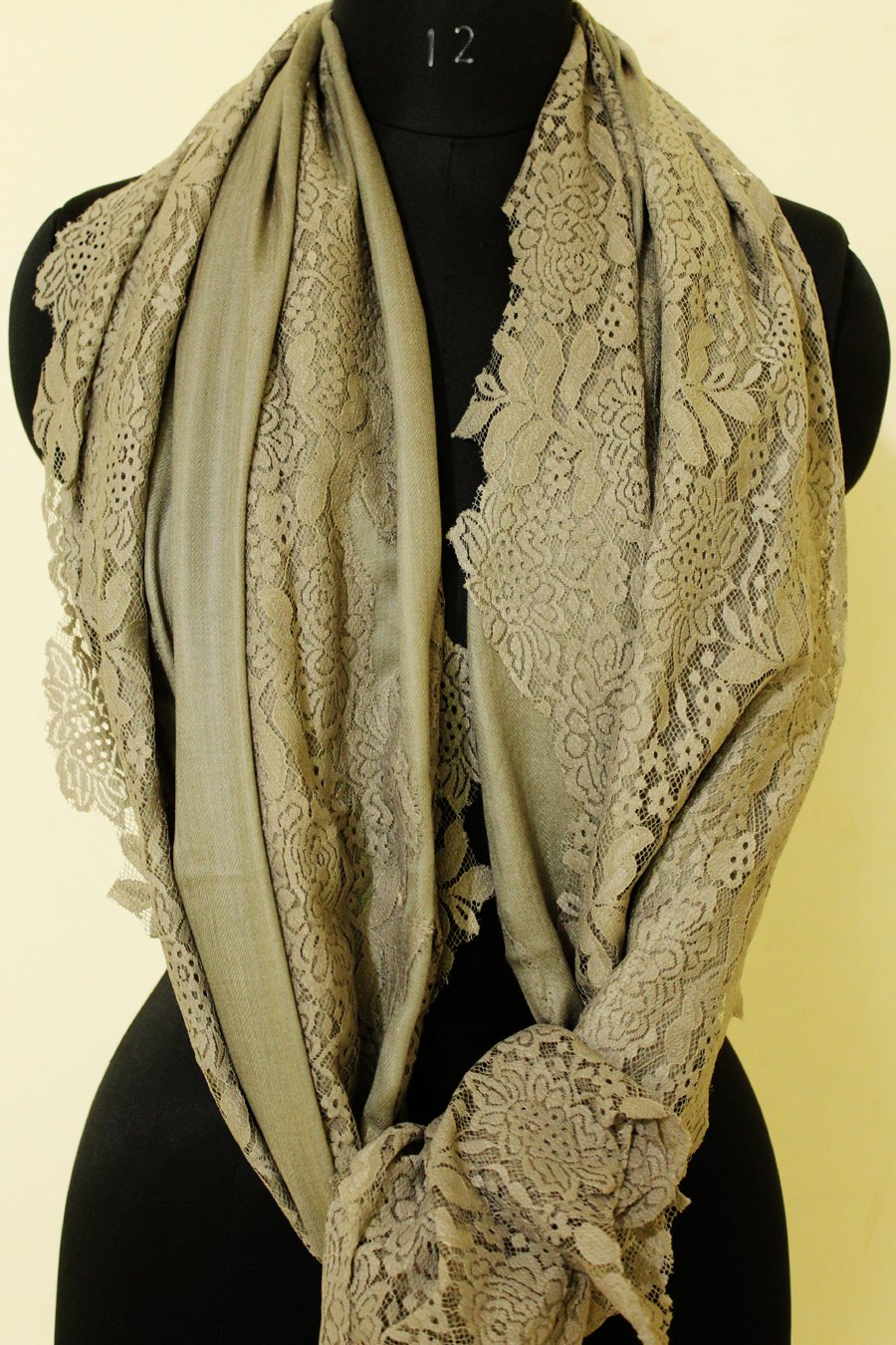 Imperial Taupe Cashmere Lace Stole