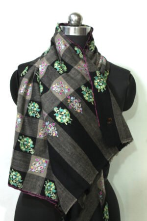 Intricately Hand Embroidered Floral Buta Shawl
