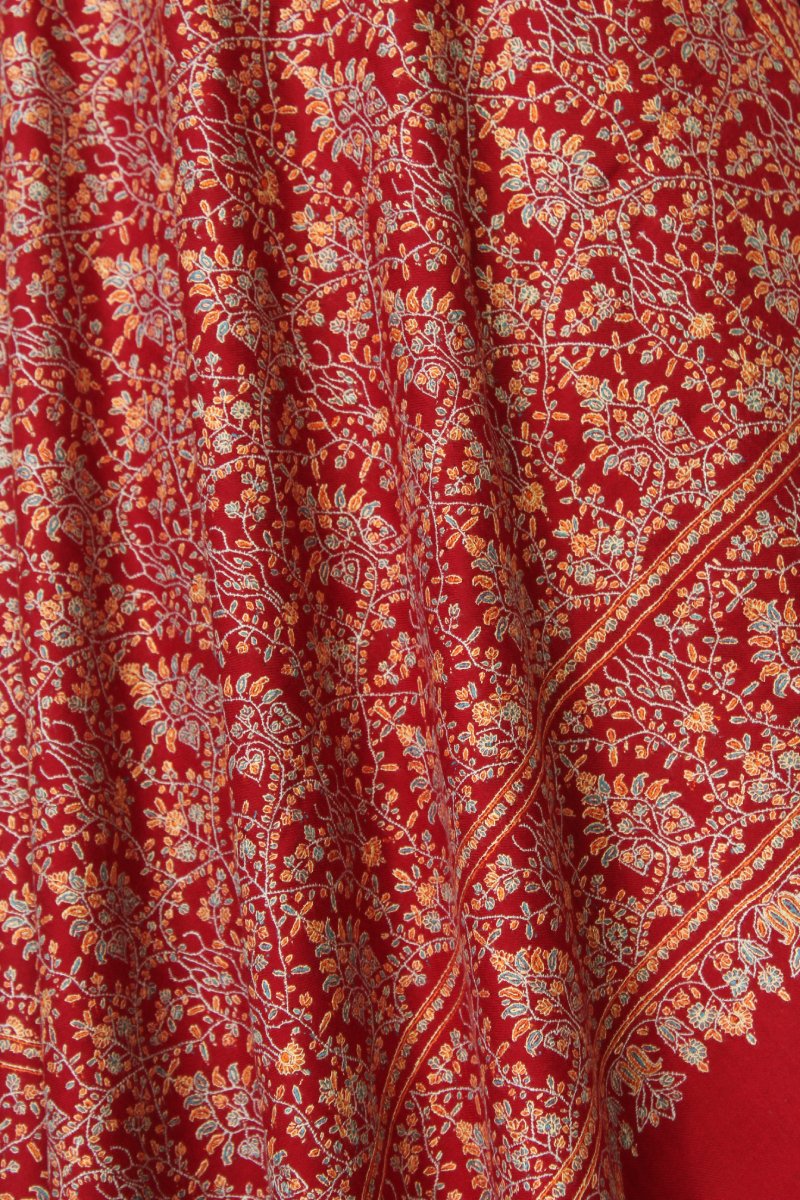 Scarlet Mughal Wedding Shawl (2)